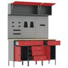 vidaXL Munkaszekr&eacute;ny K&eacute;szlet 8 pcs Piros Porsz&oacute;rt Ac&eacute;l &eacute;s M&eacute;rn&ouml;ki Fa