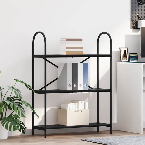 vidaXL K&ouml;nyvespolc Fekete t&ouml;lgy 80 x 30 x 109 cm Faanyag