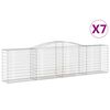 vidaXL 7 db &iacute;ves horganyzott vas gabion kos&aacute;r 400x50x100/120 cm