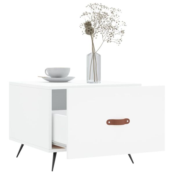 vidaXL 2 db fehér szerelt fa dohányzóasztal 50 x 50 x 40 cm