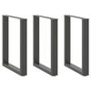 vidaXL 3 db antracitsz&uuml;rke, U alak&uacute; &eacute;tkezőasztal l&aacute;b 70 x (72-73) cm ac&eacute;l