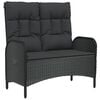 vidaXL fekete polyrattan d&ouml;nthető kerti pad p&aacute;rn&aacute;kkal 107 cm