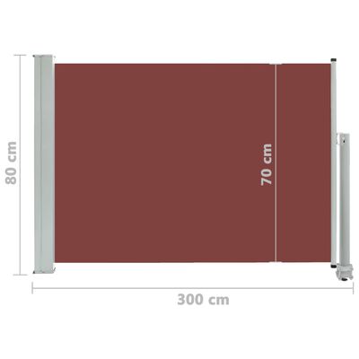 vidaXL barna kihúzható oldalsó terasz napellenző 80 x 300 cm