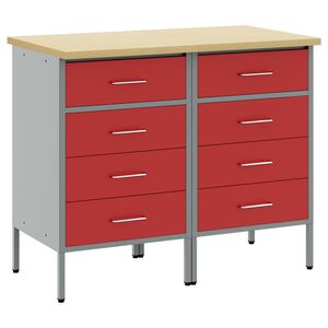 vidaXL Munkaszekr&eacute;ny fi&oacute;kkal 2 db Piros &eacute;s Sz&uuml;rke 100 x 55 x 85 cm