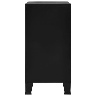 vidaXL fekete acél ipari tárolószekrény 75 x 40 x 80 cm