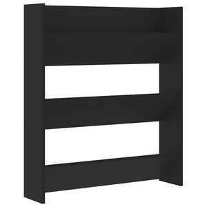 vidaXL fekete szerelt fa fali cipősszekr&eacute;ny 80 x 18 x 90 cm