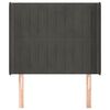 vidaXL sötétszürke bársony fejtámla szárnyakkal 93x16x118/128 cm