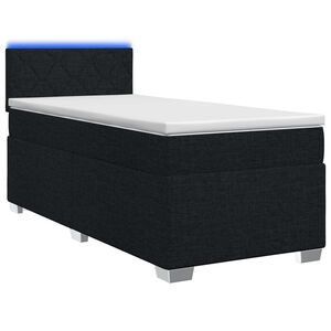 vidaXL Boxspring &aacute;gy matraccal &eacute;s LED-del Fekete 80 x 200 cm Sz&ouml;vet