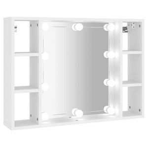 vidaXL feh&eacute;r t&uuml;kr&ouml;s szekr&eacute;ny LED-ekkel 76 x 15 x 55 cm