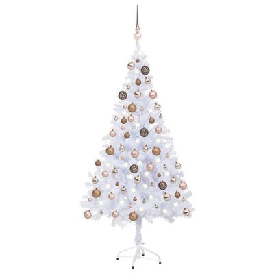 vidaXL megvilágított műkarácsonyfa 380 ággal gömb szettel 150 cm