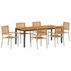 vidaXL Kert &eacute;tkező szett 7 pcs Beige &eacute;s barna polirattan