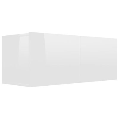 vidaXL 4 részes magasfényű fehér forgácslap TV-szekrényszett