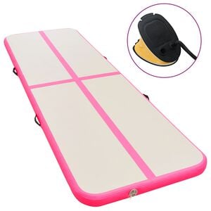 vidaXL r&oacute;zsasz&iacute;n PVC felf&uacute;jhat&oacute; tornaszőnyeg pump&aacute;val 300x100x10 cm