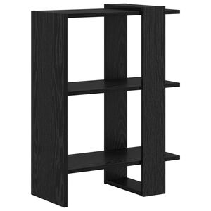 vidaXL K&ouml;nyvespolc 2 szintes 52 x 25 x 71,5 cm Szerelt Fa Fekete t&ouml;lgy