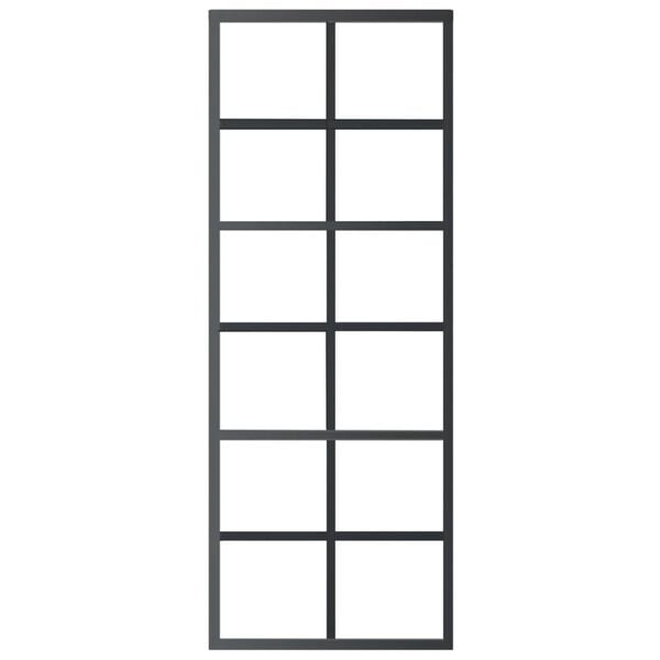 vidaXL ESG üveg és alumínium tolóajtó fémszerelvény-szettel 76x205 cm