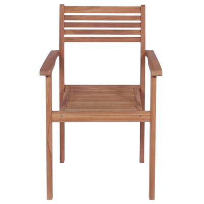 vidaXL 4 db tömör tíkfa kerti szék levélmintás párnával