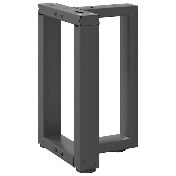 vidaXL 2 db antracitsz&uuml;rke, T-alak&uacute; ac&eacute;l doh&aacute;nyz&oacute;asztal l&aacute;b 38x25x(42-43) cm