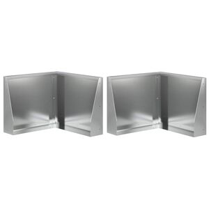 vidaXL T&aacute;mfal 2 db 50 x 50 x 40 cm Horganyzott Ac&eacute;l Ez&uuml;st