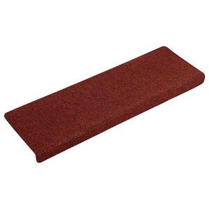 vidaXL 15 db &ouml;ntapad&oacute;s l&eacute;pcsőszőnyeg 65 x 21 x 4 cm bord&oacute;i piros t&eacute;glalap alak&uacute; sz&eacute;llel