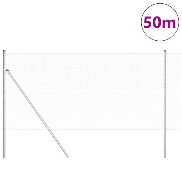 vidaXL Ker&iacute;t&eacute;soszlop Ez&uuml;st 50 x 1,4 m (13 mm h&aacute;l&oacute;) Ac&eacute;l