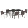 vidaXL Kert &eacute;tkező szett 7 pcs Barna &eacute;s fekete PE Rattan