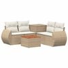 vidaXL Kanap&eacute; Szett 6 db Beige &eacute;s Kr&eacute;msz&iacute;nű Poli rattan &eacute;s ac&eacute;l