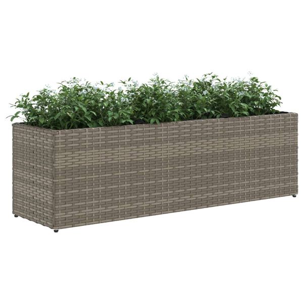 vidaXL sz&uuml;rke polyrattan kerti &uuml;ltetől&aacute;da 3 cser&eacute;ppel 105x30x32 cm