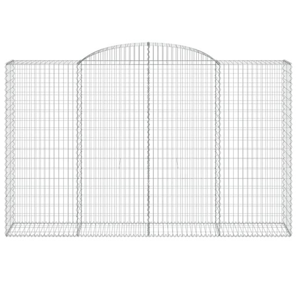 vidaXL 3 db íves horganyzott vas gabion kosár 300x50x180/200 cm