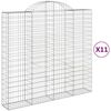 vidaXL 11 db &iacute;ves horganyzott vas gabion kos&aacute;r 200x50x180/200 cm