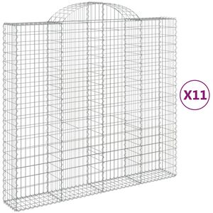 vidaXL 11 db &iacute;ves horganyzott vas gabion kos&aacute;r 200x50x180/200 cm
