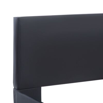 vidaXL fekete LED-es műbőr ágykeret 120 x 200 cm