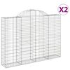 vidaXL 2 db &iacute;ves horganyzott vas gabion kos&aacute;r 200x30x140/160 cm