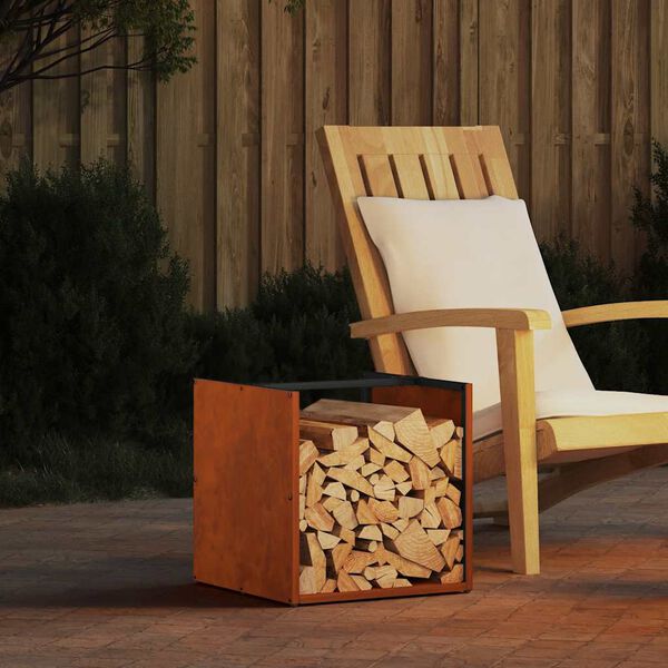 vidaXL tűzifa &aacute;llv&aacute;ny 40x40x40 cm időj&aacute;r&aacute;s&aacute;ll&oacute; ac&eacute;lb&oacute;l