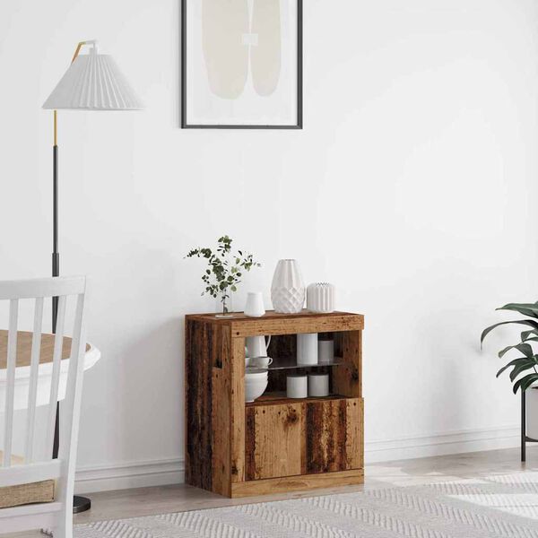 vidaXL LED t&aacute;lal&oacute; LED -es l&aacute;mp&aacute;kkal Barna 60,5 x 37 x 67 cm Faanyag