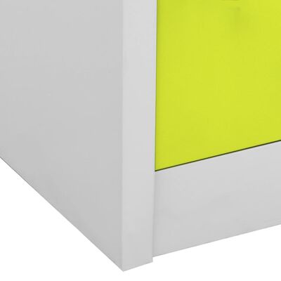vidaXL világosszürke és zöld acél zárható szekrény 90 x 45 x 92,5 cm