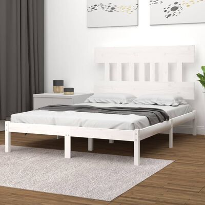 vidaXL fehér tömör fa ágykeret 200 x 200 cm