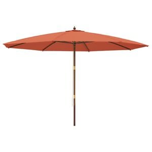 vidaXL terrakotta sz&iacute;nű kerti napernyő fa r&uacute;ddal 400 x 273 cm