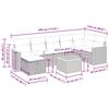 vidaXL 8 r&eacute;szes sz&uuml;rke polyrattan kerti &uuml;lőgarnit&uacute;ra p&aacute;rn&aacute;kkal