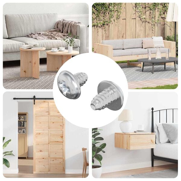 vidaXL Z&aacute;rcsavarok Egysz&iacute;nű 2 pcs Ez&uuml;st M4 x 5 mm Vas