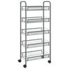 vidaXL 5 szintes sz&uuml;rke vas konyhai kerekes kocsi 46 x 26 x 105 cm