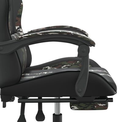 vidaXL fekete és terepszínű műbőr játékszék lábtartóval