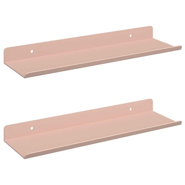 vidaXL Lebegő polc 2 pcs R&oacute;zsasz&iacute;n 30 x 9 x 2,5 cm Ac&eacute;l