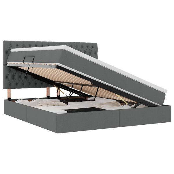 vidaXL &Aacute;gy t&aacute;rol&oacute;val &eacute;s LED l&aacute;mp&aacute;val S&ouml;t&eacute;tsz&uuml;rke 160 x 200 cm