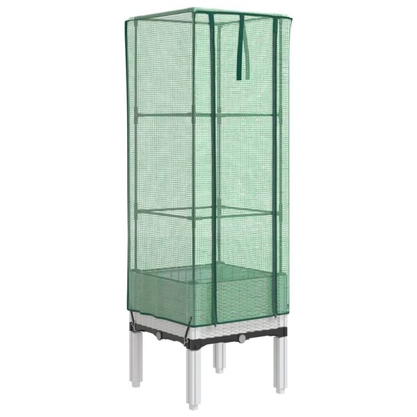 vidaXL rattan megjelen&eacute;sű magas&aacute;gy&aacute;s melegh&aacute;ztakar&oacute;val 40x40x140 cm