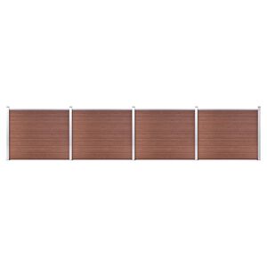 vidaXL barna WPC ker&iacute;t&eacute;spanelszett 699 x 146 cm