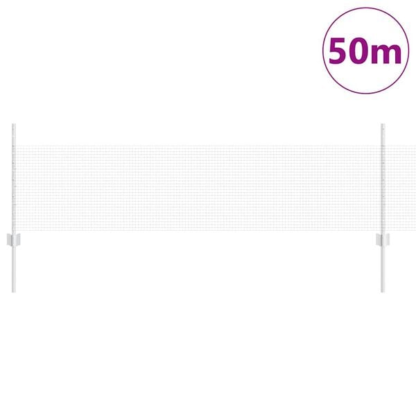 vidaXL Ker&iacute;t&eacute;s oszlopokkal Ez&uuml;st 0,5 x 50 m Ac&eacute;l