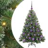 vidaXL Mű kar&aacute;csonyfa 150 LED-del &aacute;llv&aacute;nnyal Z&ouml;ld 120 cm PE &eacute;s PVC