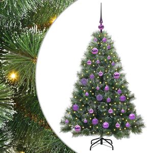 vidaXL Mű kar&aacute;csonyfa 150 LED-del &aacute;llv&aacute;nnyal Z&ouml;ld 120 cm PE &eacute;s PVC