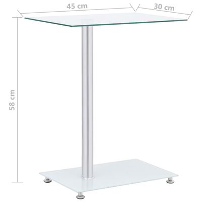 vidaXL U-alakú átlátszó edzett üveg kisasztal 45 x 30 x 58 cm
