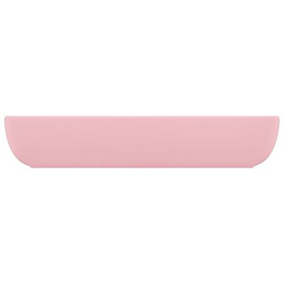 vidaXL négyszögletes matt rózsaszín kerámia luxus mosdókagyló 71 x 38 cm